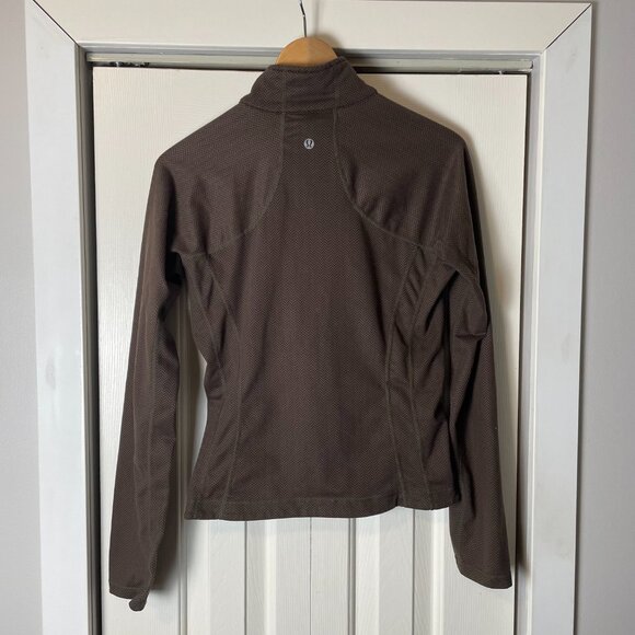 Lululemon Athletica Define Jacket Zip Up Brown Herringbone Pattern Fitted Yoga - Picture 2 of 11